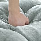 Canapé-lit méridienne en chenille, canapé rembourré avec dossier capitonné et 2 coussins amovibles pour salon