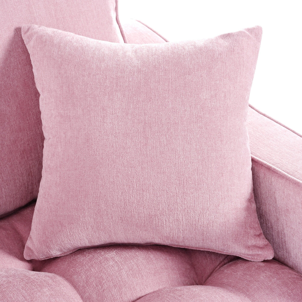 Canapé-lit méridienne en chenille, canapé rembourré avec dossier capitonné et 2 coussins amovibles pour salon