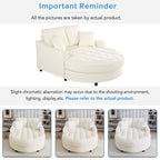 Canapé-lit méridienne en chenille, canapé rembourré avec dossier capitonné et 2 coussins amovibles pour salon