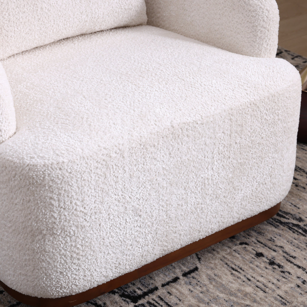 Fauteuil pivotant en chenille, canapé d'appoint confortable à 360 degrés pour salon, chambre et bureau avec coussin amovible