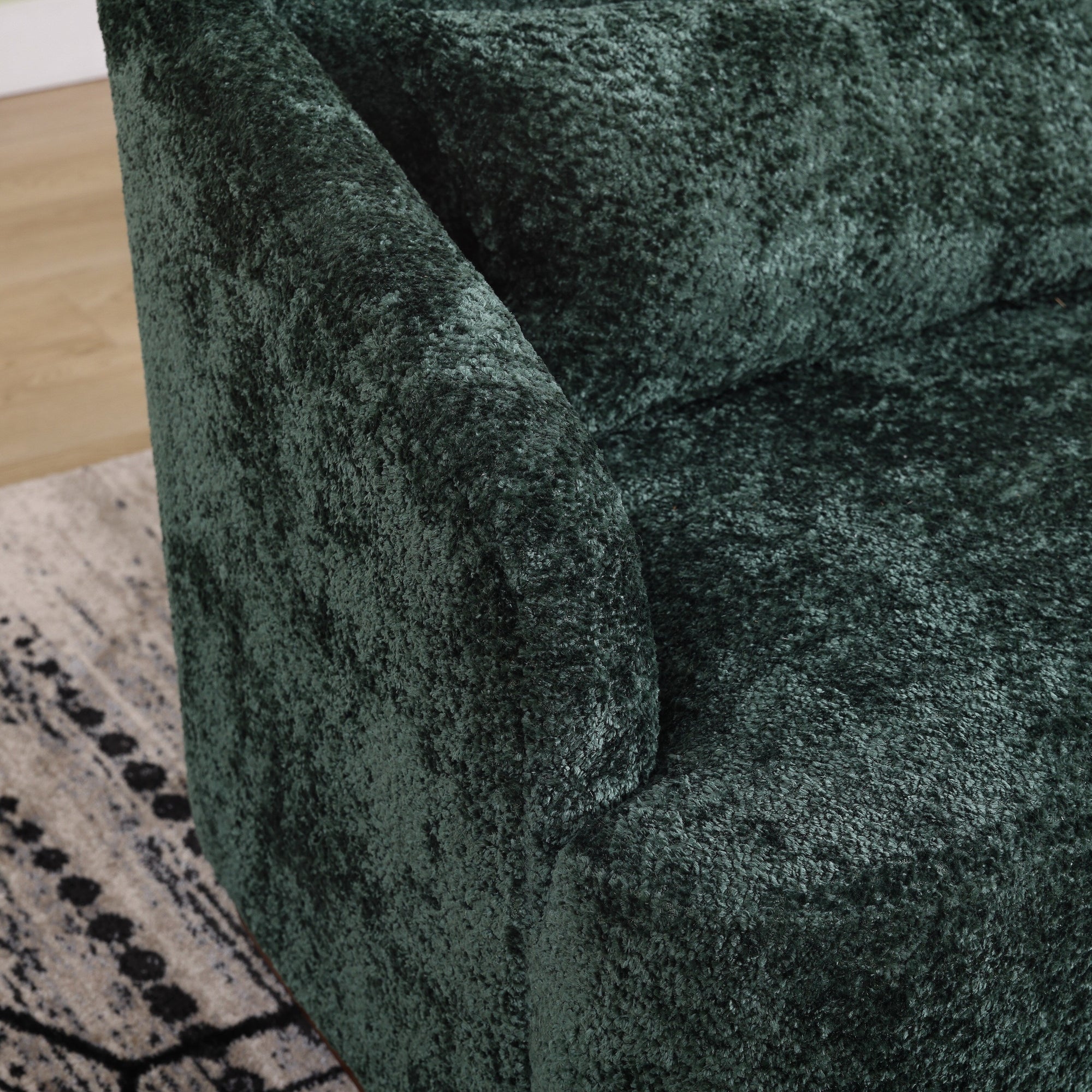 Fauteuil pivotant en chenille, canapé d'appoint confortable à 360 degrés pour salon, chambre et bureau avec coussin amovible