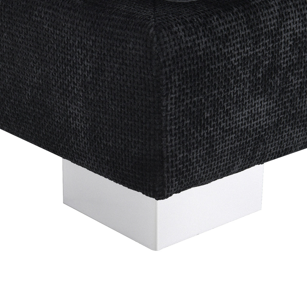 Canapé d'angle Cloud, ensemble de canapé de luxe en forme de L avec 2 coussins offerts, mobilier d'intérieur 4 places en chenille avec méridienne surdimensionnée