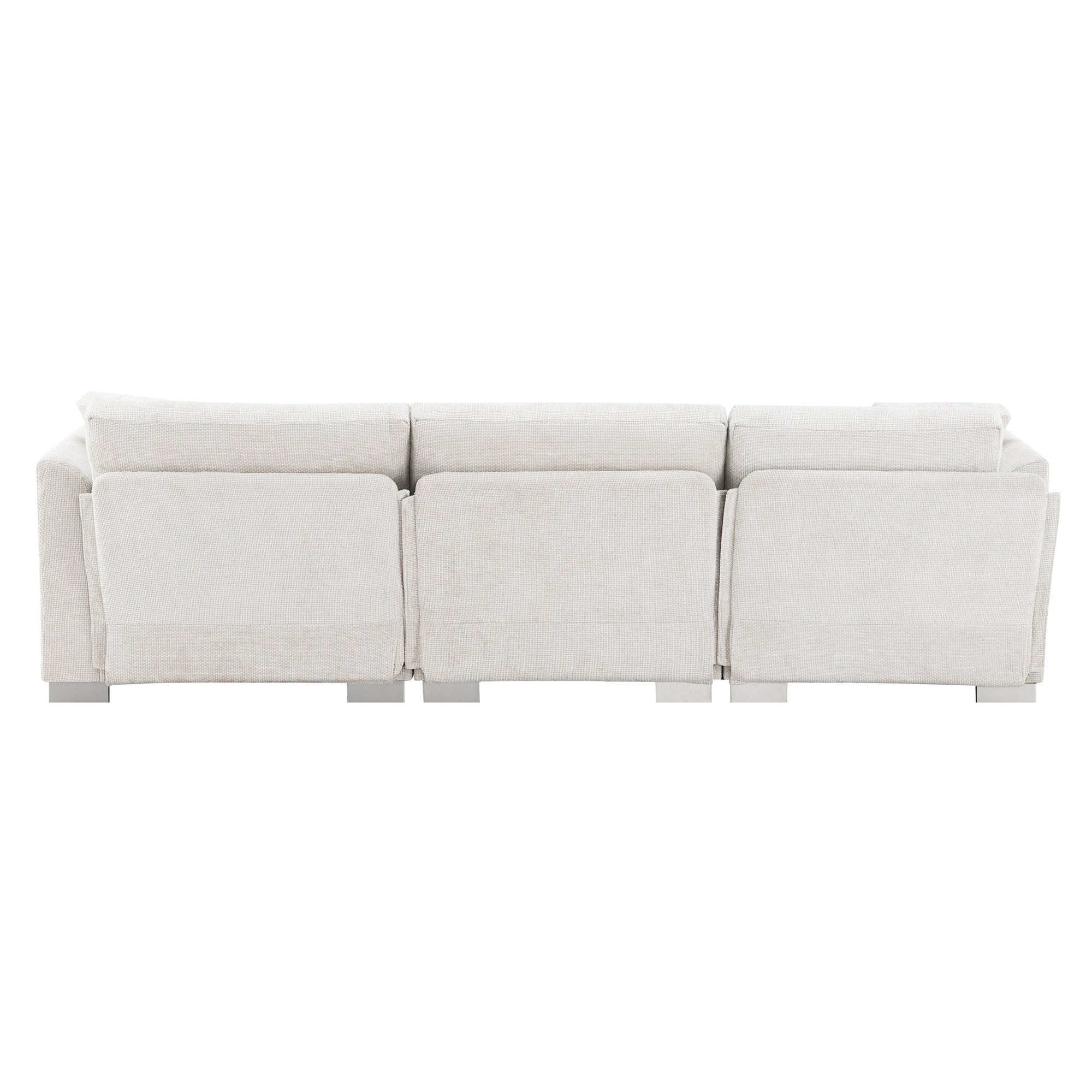 Canapé d'angle Cloud, ensemble de canapé de luxe en forme de L avec 2 coussins offerts, mobilier d'intérieur 4 places en chenille avec méridienne surdimensionnée