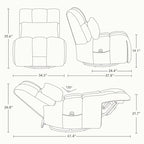 Fauteuil inclinable électrique Cole pivotant avec soutien lombaire