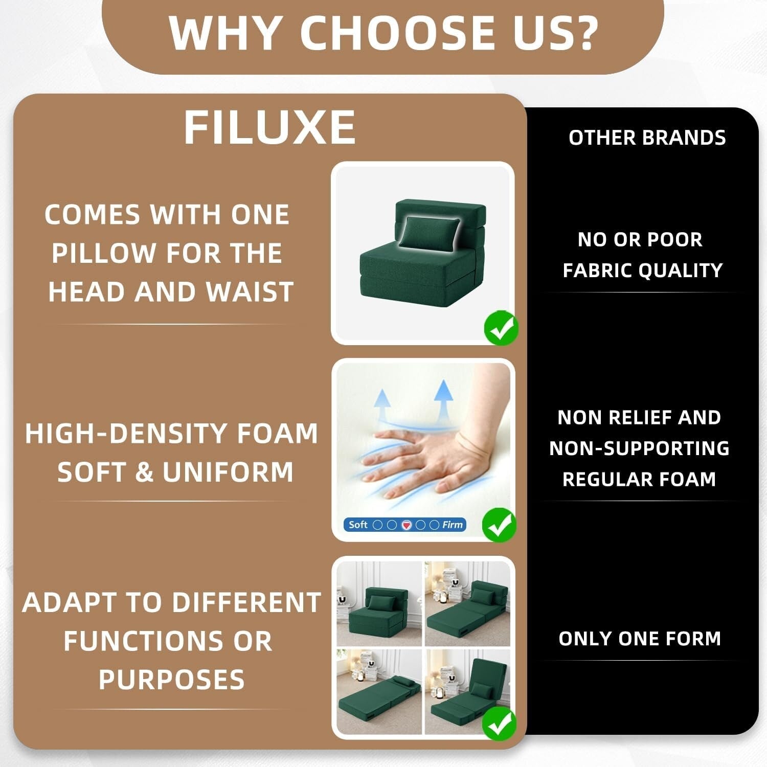 Canapé-lit convertible pliant - Fauteuil-lit moderne en lin avec oreiller et matelas pliable pour salon/chambre d'étudiant/chambre d'amis