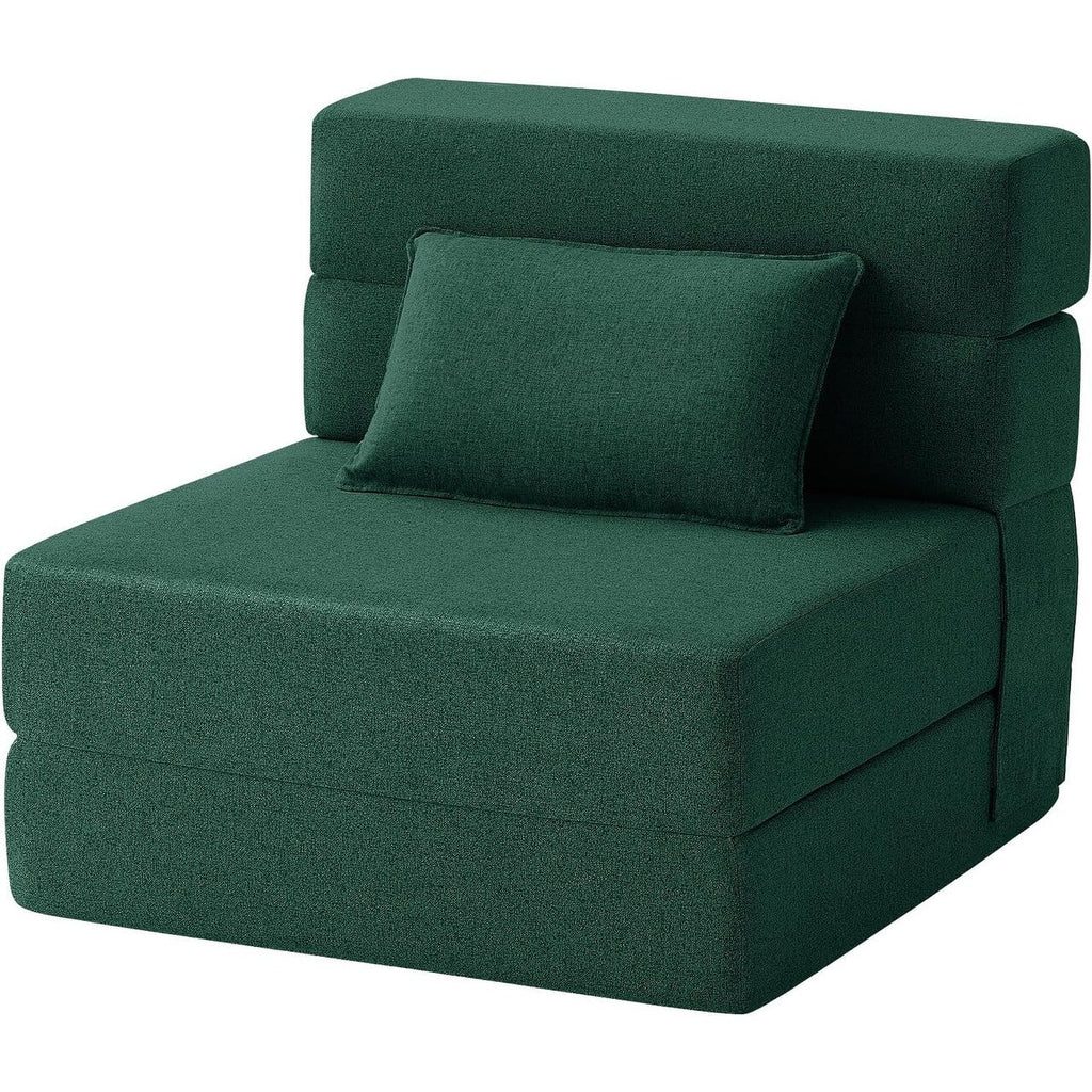 Canapé-lit convertible pliant - Fauteuil-lit moderne en lin avec oreiller et matelas pliable pour salon/chambre d'étudiant/chambre d'amis