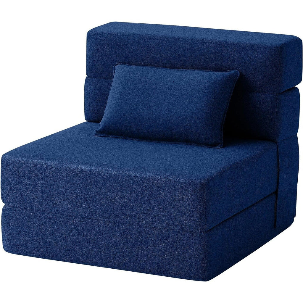 Canapé-lit convertible pliant - Fauteuil-lit moderne en lin avec oreiller et matelas pliable pour salon/chambre d'étudiant/chambre d'amis