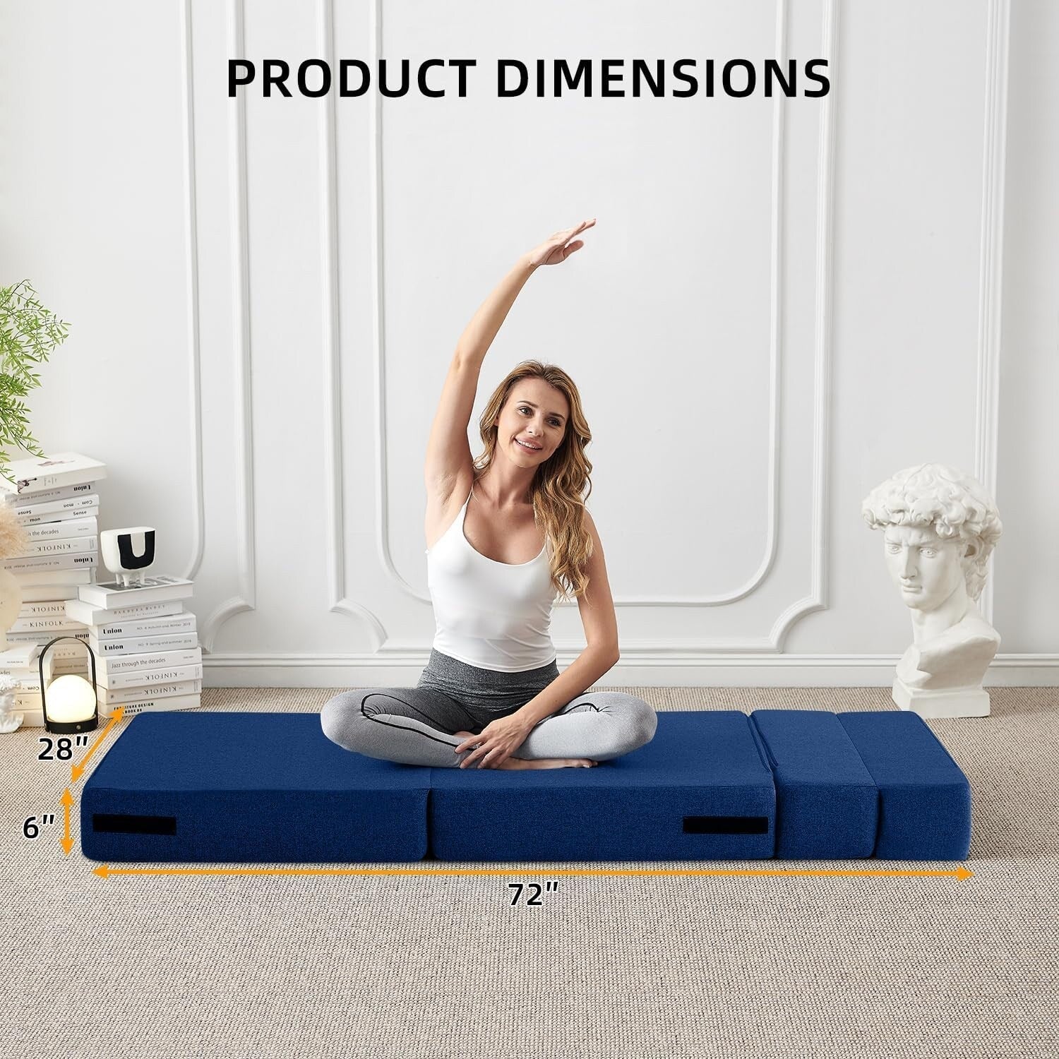 Canapé-lit convertible pliant - Fauteuil-lit moderne en lin avec oreiller et matelas pliable pour salon/chambre d'étudiant/chambre d'amis