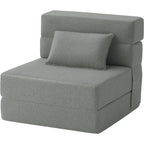 Canapé-lit convertible pliant - Fauteuil-lit moderne en lin avec oreiller et matelas pliable pour salon/chambre d'étudiant/chambre d'amis