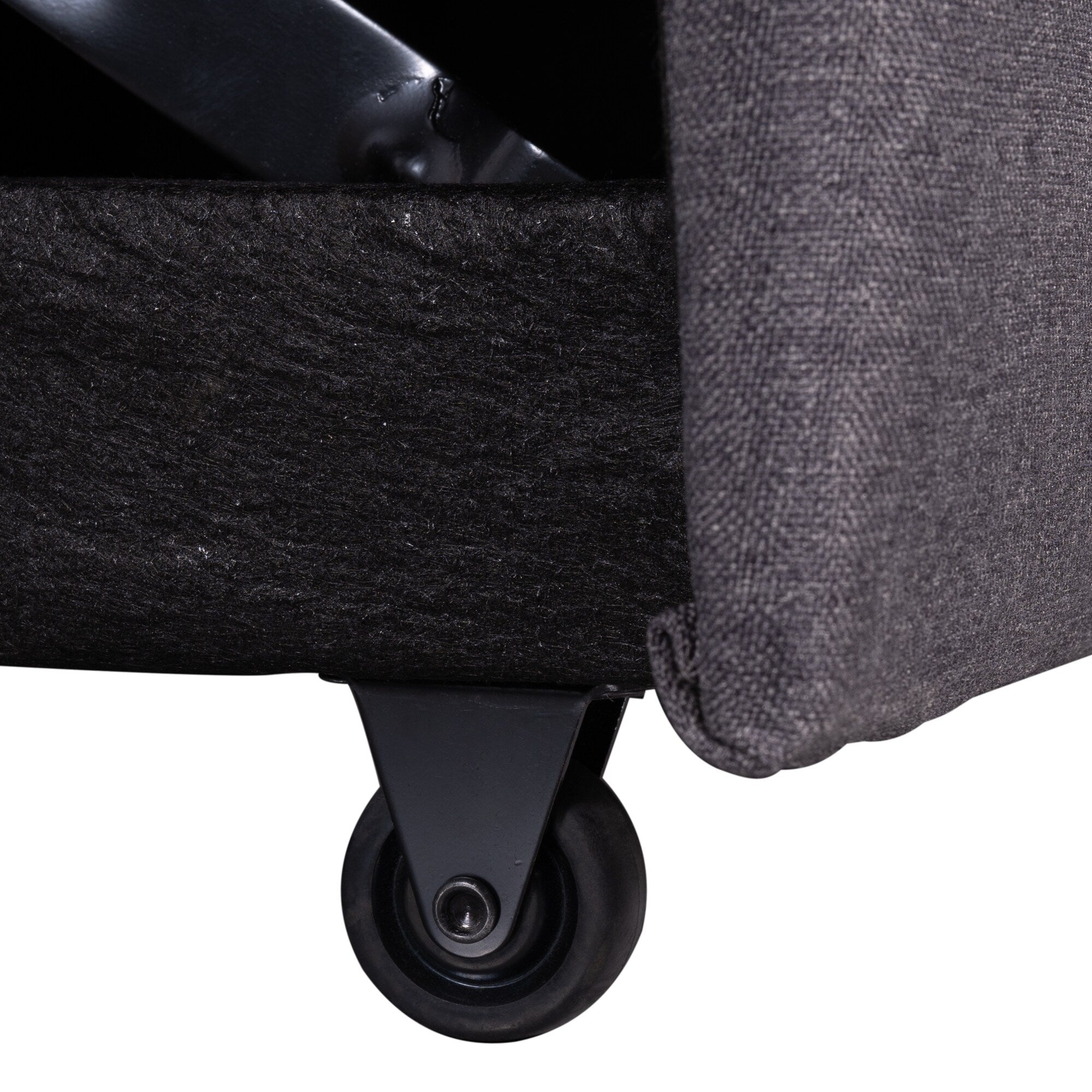 Canapé d'angle convertible en L avec lit gigogne et espace de rangement, 2 coussins décoratifs