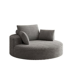 Fauteuil pivotant simple en velours côtelé et mousse chenille