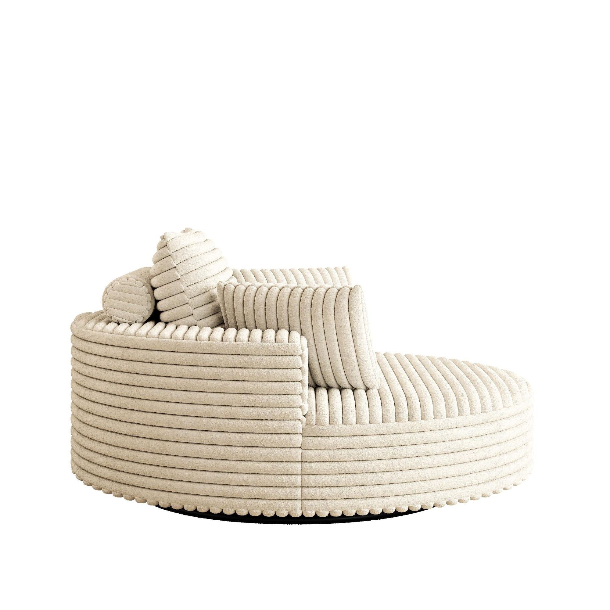 Fauteuil pivotant simple en velours côtelé et mousse chenille