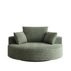 Fauteuil pivotant simple en velours côtelé et mousse chenille