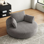 Fauteuil pivotant simple en velours côtelé et mousse chenille