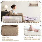 Fauteuil pivotant simple en velours côtelé et mousse chenille