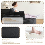 Fauteuil pivotant simple en velours côtelé et mousse chenille