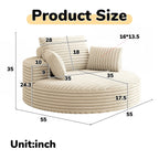 Fauteuil pivotant simple en velours côtelé et mousse chenille