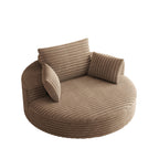 Fauteuil pivotant simple en velours côtelé et mousse chenille