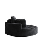 Fauteuil pivotant simple en velours côtelé et mousse chenille