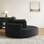 Fauteuil pivotant simple en velours côtelé et mousse chenille