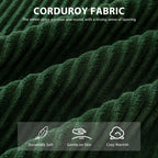 Canapé en velours côtelé avec pouf intégré et mousse à mémoire de forme - 123 cm (L) x 172 cm (l) x 62 cm (H)