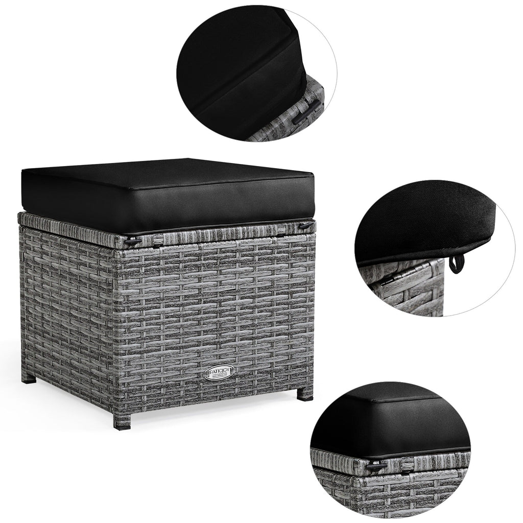 Ensemble de salle à manger d'extérieur Costway 7 pièces en rotin, comprenant canapé d'angle, pouf et fauteuil - Voir les détails