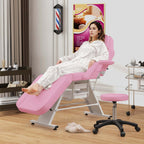 Lit de massage Costway 72 avec tabouret hydraulique et dossier réglable.