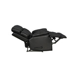 Fauteuil inclinable manuel Davin en cuir pleine fleur marron avec repose-pieds extensible