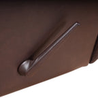 Fauteuil inclinable manuel Davin en cuir pleine fleur marron avec repose-pieds extensible