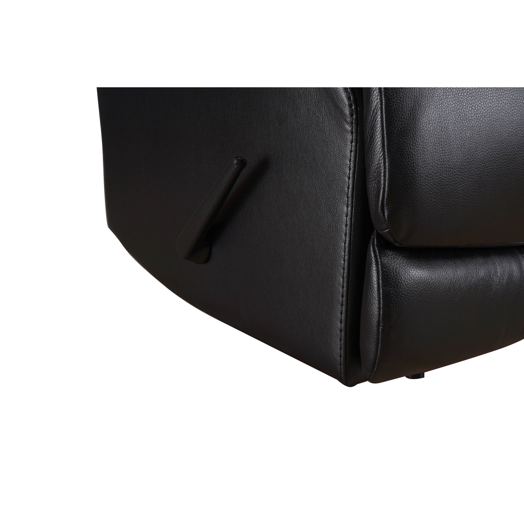 Fauteuil inclinable manuel Davin en cuir pleine fleur marron avec repose-pieds extensible