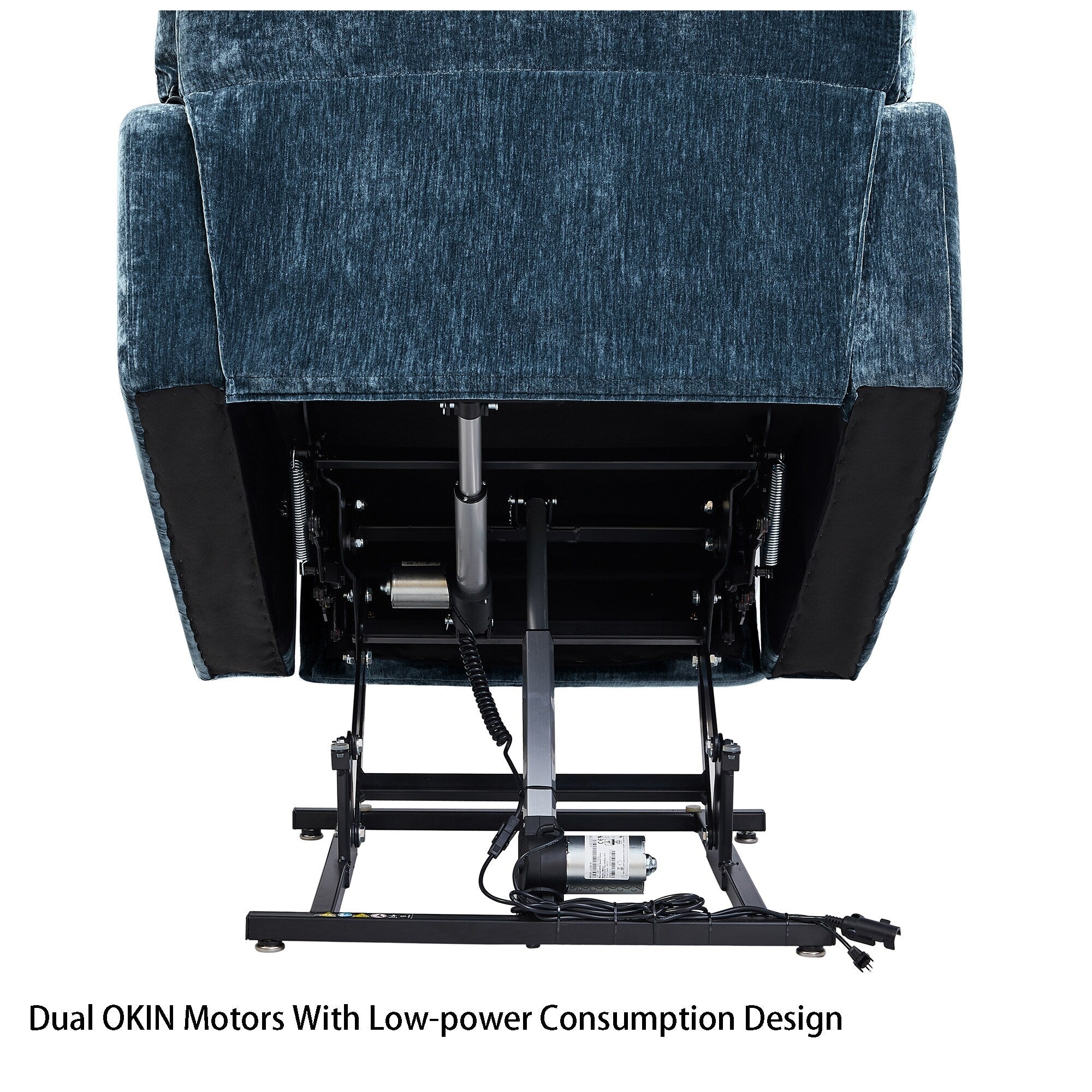 Fauteuil releveur motorisé OKIN à double moteur pour seniors avec chauffage, massage, inclinaison à 180° et dossier/repose-pieds réglables