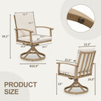 Ensemble de salle à manger de patio en aluminium EGEIROS LIFE AluLux 9 pièces avec 2 chaises de salle à manger pivotantes, 6 chaises de salle à manger et coussins lavables
