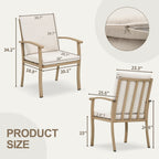 Ensemble de salle à manger de patio en aluminium EGEIROS LIFE AluLux 9 pièces avec 2 chaises de salle à manger pivotantes, 6 chaises de salle à manger et coussins lavables