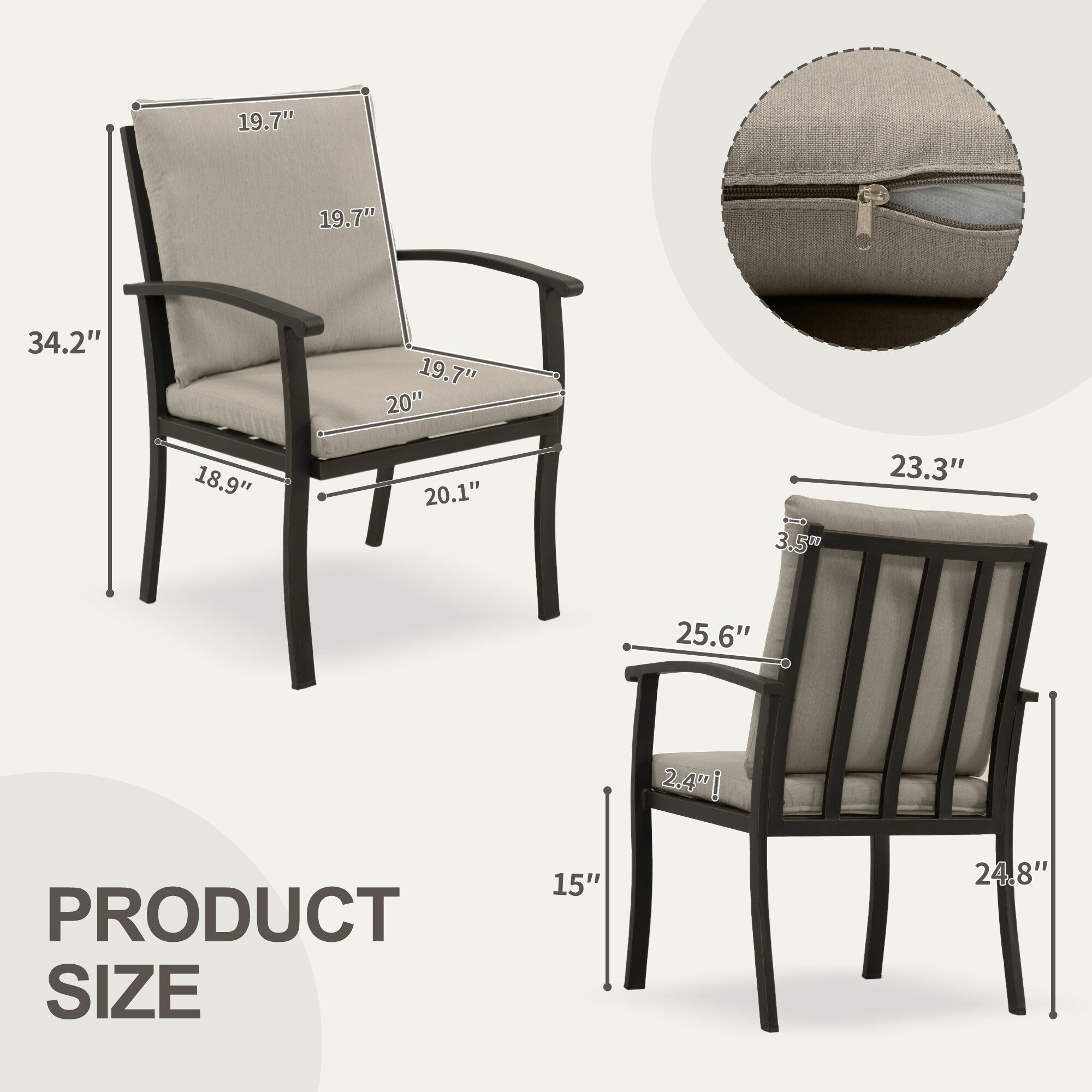 Ensemble de salle à manger de patio en aluminium EGEIROS LIFE AluLux 9 pièces avec 2 chaises de salle à manger pivotantes, 6 chaises de salle à manger et coussins lavables