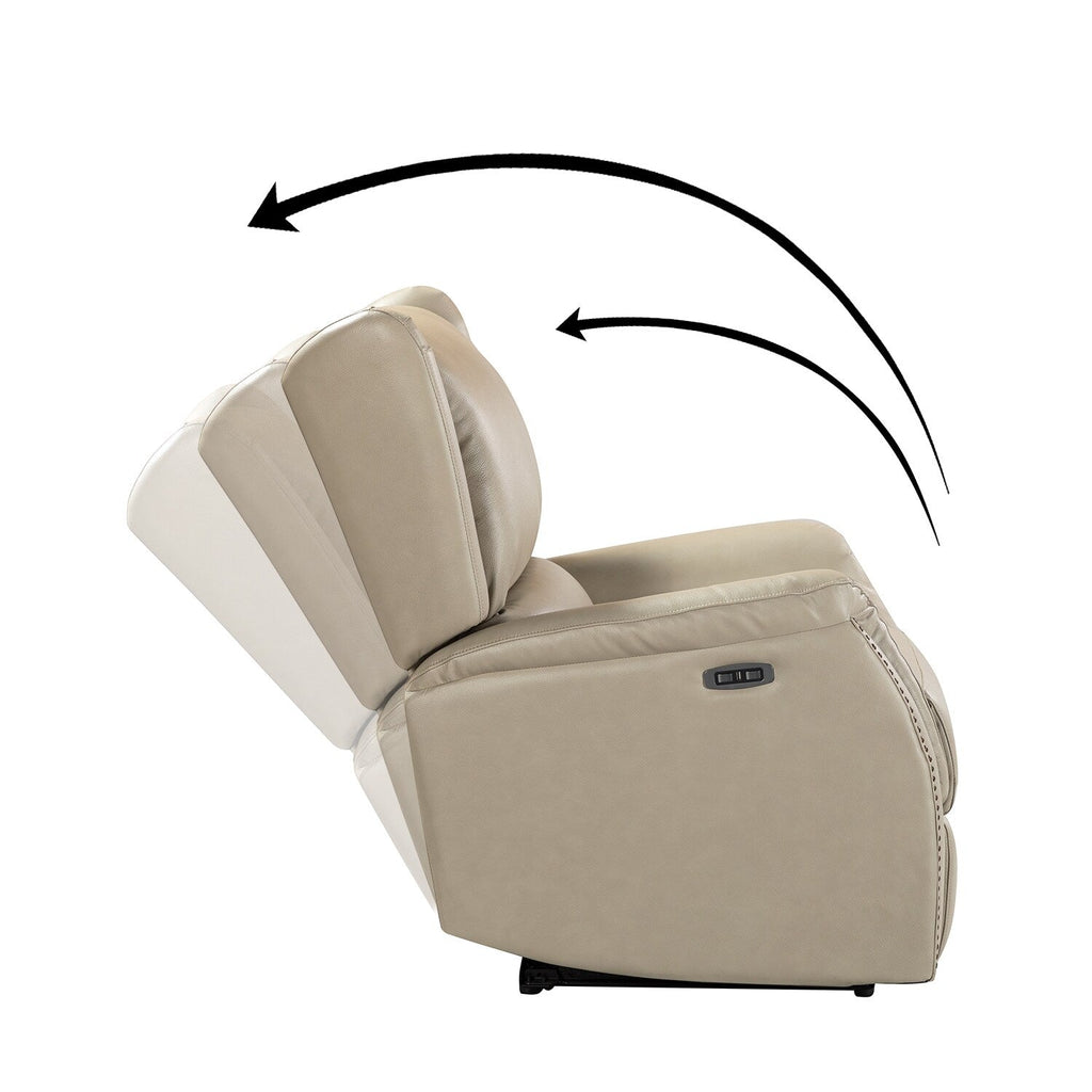Fauteuil inclinable électrique Eduardo en cuir véritable avec port USB (lot de 2)