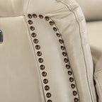 Fauteuil inclinable électrique Eduardo en cuir véritable avec port USB (lot de 2)