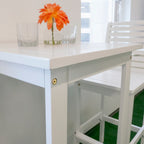 Ensemble table et chaises de bar Emilio en bois