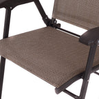 Ensemble de 2 fauteuils pliants marron pour terrasse