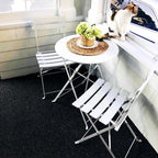 Ensemble bistro pliable en métal 3 pièces, résistant aux intempéries, idéal pour l'intérieur et l'extérieur, avec terrasse, jardin ou cour.