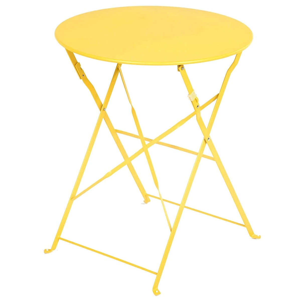 Ensemble bistro pliable en métal 3 pièces, résistant aux intempéries, idéal pour l'intérieur et l'extérieur, avec terrasse, jardin ou cour.