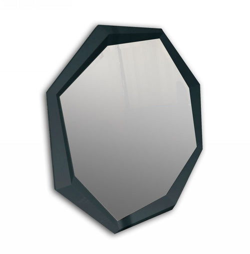 A&X Octagon Modern Black Crocodile Lacquer Mirror Model VGUNAK423-120-BLK