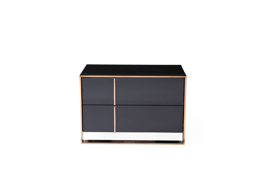 Nova Domus Cartier Modern Black & Rosegold Bedroom Set Model VGVCCARTIER-SET