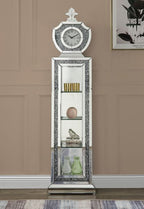 ACME Noralie Mirrored & Faux Diamonds Grandfather Clock with LED Model AC00351
