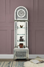 ACME Noralie Mirrored & Faux Diamonds Grandfather Clock with LED Model AC00353