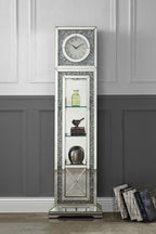 ACME Noralie Mirrored & Faux Diamonds Grandfather Clock with LED Model AC00354