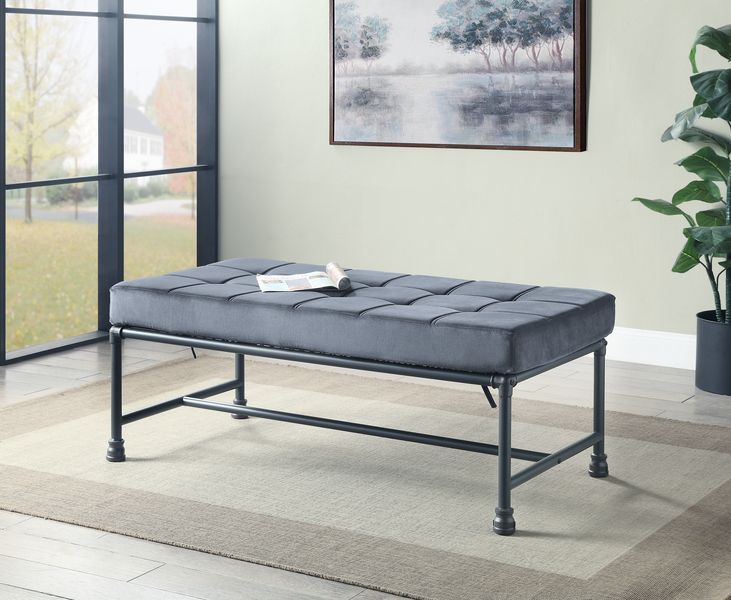 ACME Brantley Gray Velvet & Sandy Gray Bench Model AC00428