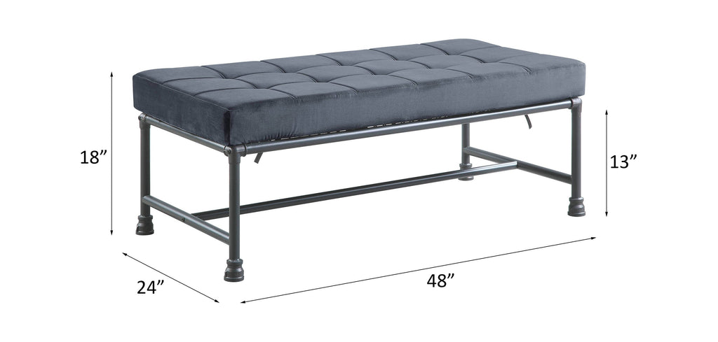 ACME Brantley Gray Velvet & Sandy Gray Bench Model AC00428