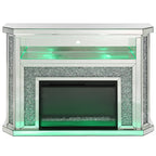 ACME Noralie Mirrored & Faux Diamonds Fireplace with LED Model AC00508