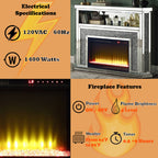 ACME Noralie Mirrored & Faux Diamonds Fireplace with LED Model AC00508