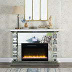 ACME Noralie Mirrored & Faux Diamonds Fireplace with Bluetooth Model AC00509